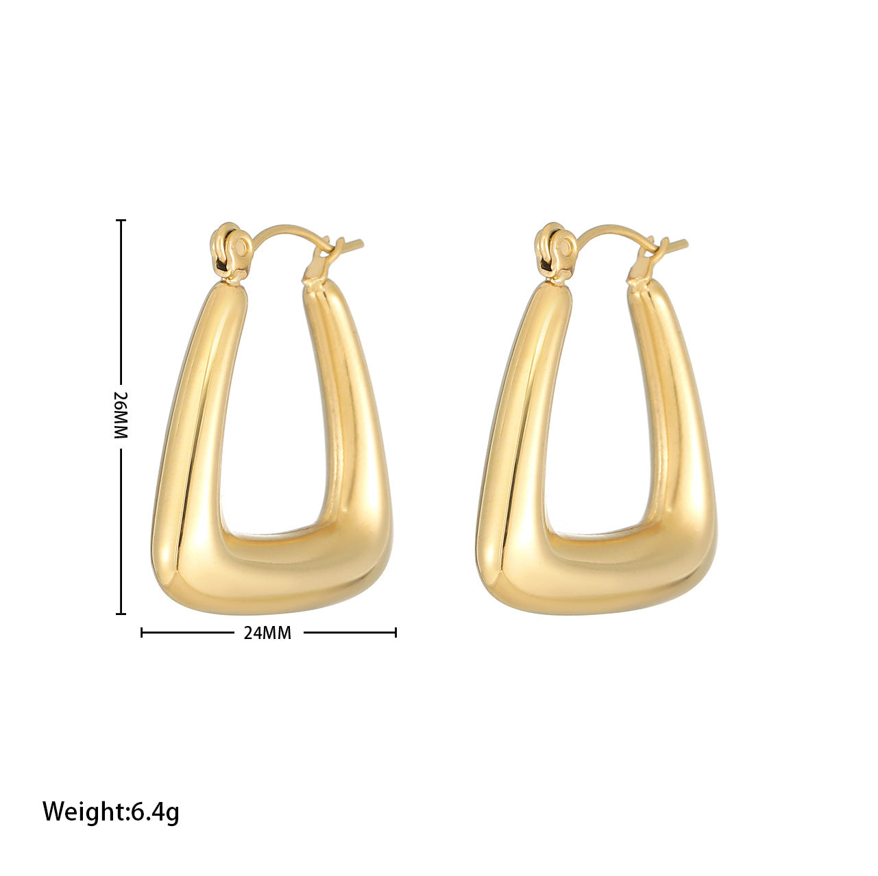 2023 New Europe And The United States INS Fashion Wild U-shaped Hollow Earrings Cold Wind Simple Senior Stainless Steel Earrings Female