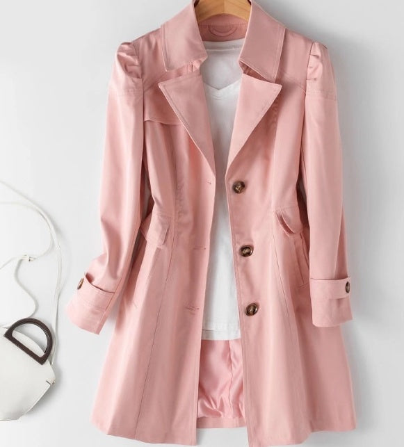 Trench coat women's new spring and autumn coat Korean style slim long