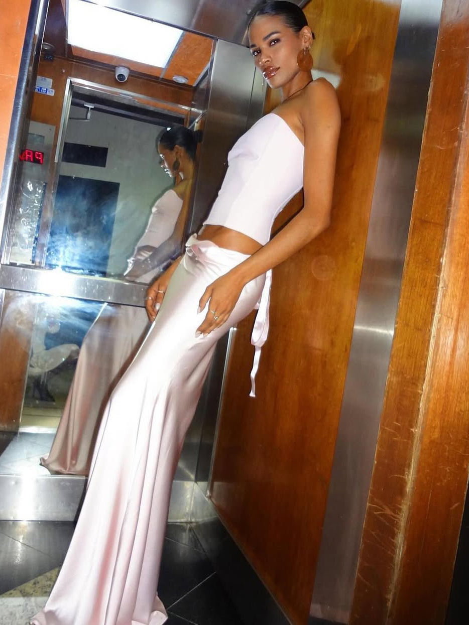 Bandeau Tunic Maxi Skirt Set