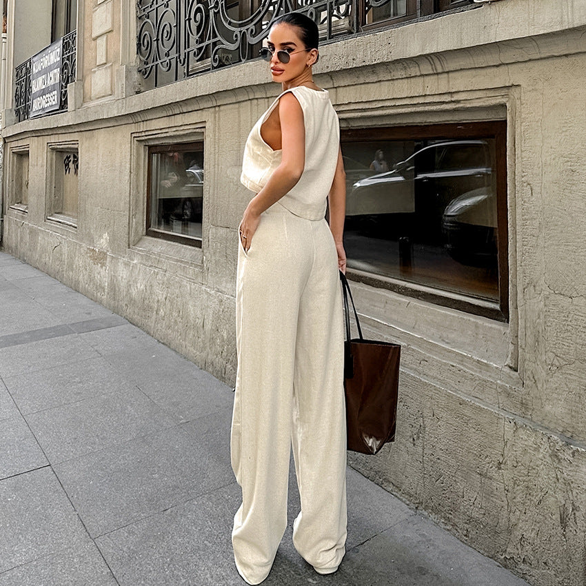 Short Vest Pants Two-piece Women's Clothing