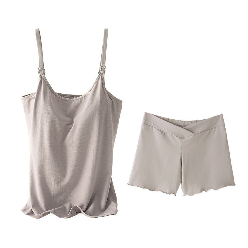 Basic Undershirt With Chest Pad Pregnant Woman Breastfeeding Suspenders Pregnant Woman Suspender Suit Cotton During