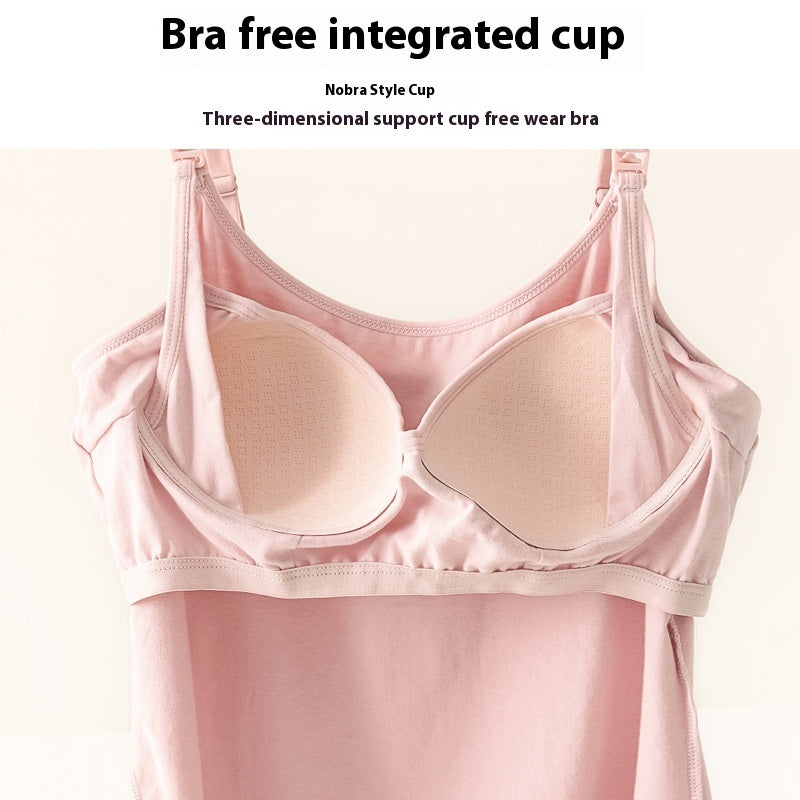 Basic Undershirt With Chest Pad Pregnant Woman Breastfeeding Suspenders Pregnant Woman Suspender Suit Cotton During
