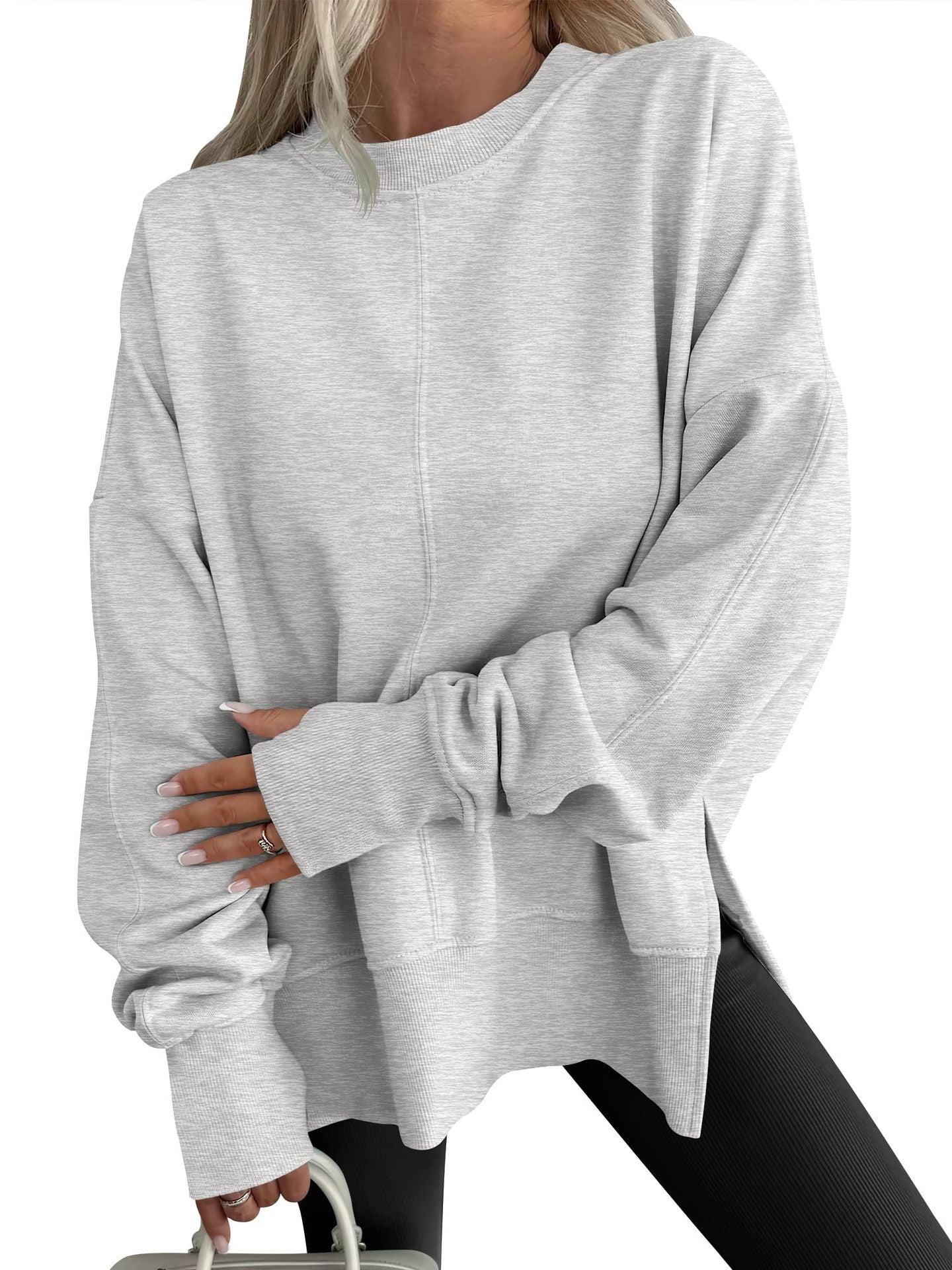 Fashion Casual Round Neck Pullover Loose Sports Long-sleeved Sweater